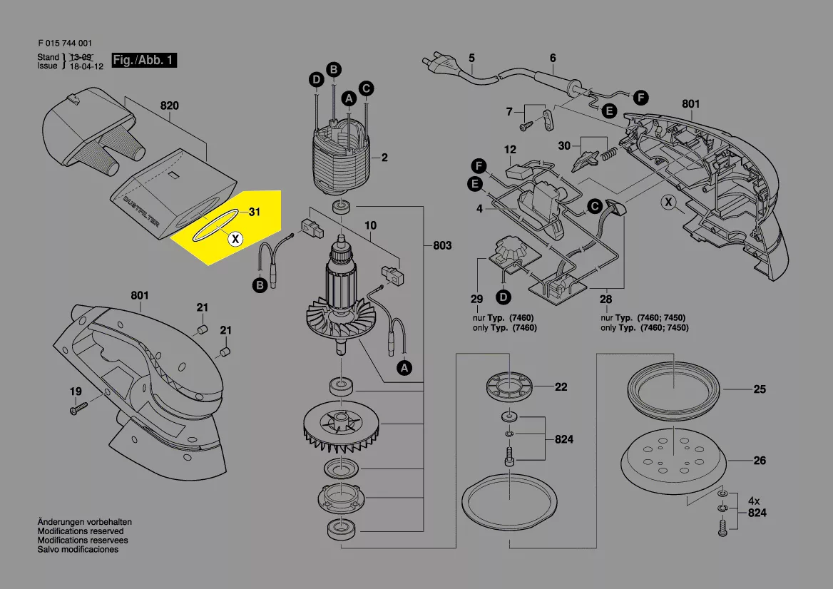Joint réf. 2 610 397 052 pour collecteur à poussière ponceuse Skil